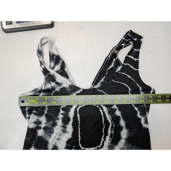 Evolution And Creation Black Tie Dye Tank Maxi Dress Size XL Boho Stretch Shift - Picture 6 of 9